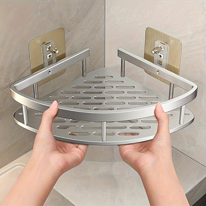 AluStark: Mensola da parete per bagno – mensola angolare in alluminio moderno, multifunzionale e salvaspazio senza forare per l&
