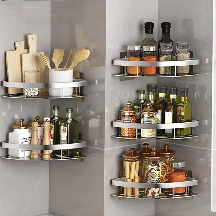 AluStark: Mensola da parete per bagno – mensola angolare in alluminio moderno, multifunzionale e salvaspazio senza forare per l&