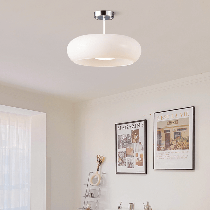 AmberGlow: Lampada da soffitto vintage con cupola in vetro arancione – Luce retro calda per soggiorno e sala da pranzo