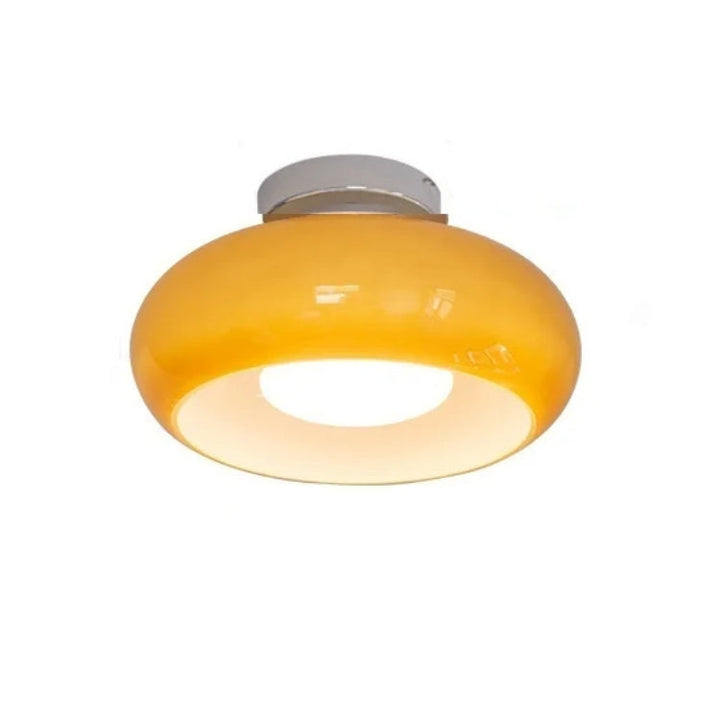 AmberLicht: Lampada da soffitto in vetro rotondo nel caldo tono ambra