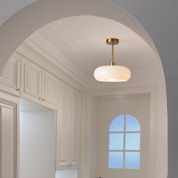 AmberLicht: Lampada da soffitto in vetro rotondo nel caldo tono ambra