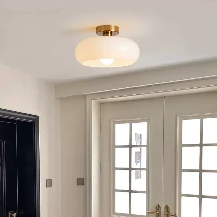 AmberLicht: Lampada da soffitto in vetro rotondo nel caldo tono ambra