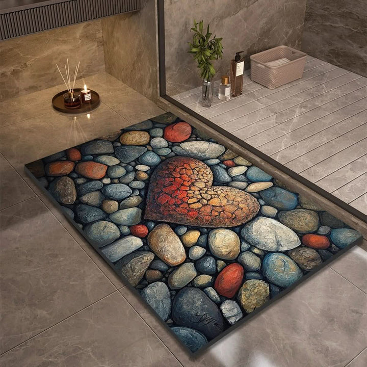 AquaLite: tappetino da bagno in terra di diatomee con assorbimento naturale dell&