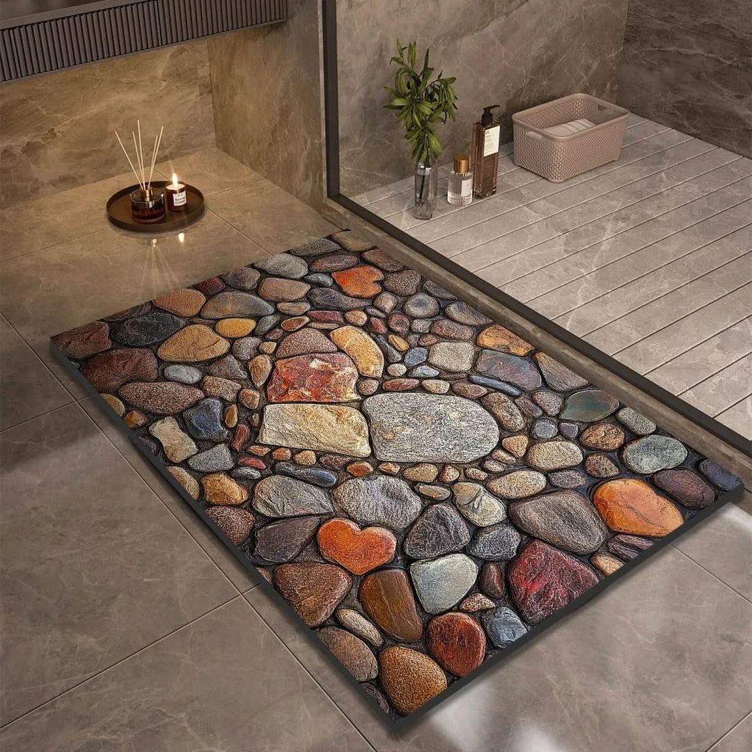 AquaLite: tappetino da bagno in terra di diatomee con assorbimento naturale dell&
