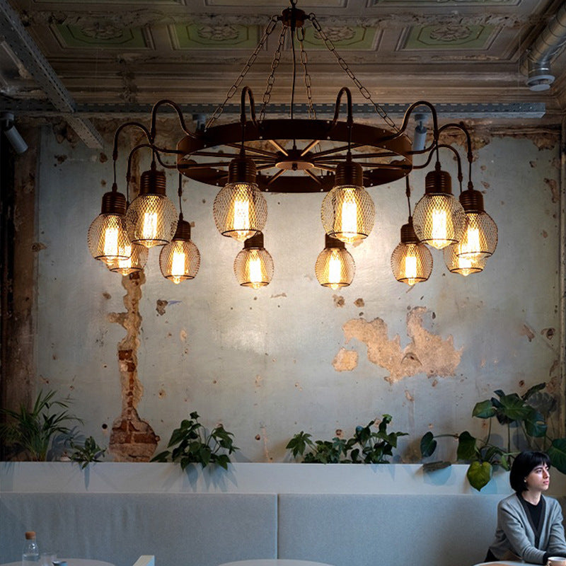 Ardell: Lampadario industriale a LED in metallo e vetro – per sala da pranzo e camera da letto