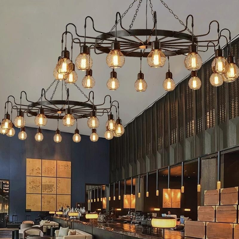 Ardell: Lampadario industriale a LED in metallo e vetro – per sala da pranzo e camera da letto