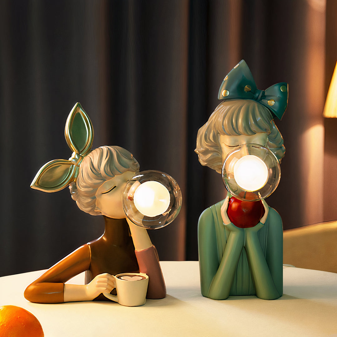Artisan Sisters: Lampada da tavolo designer in legno e vetro – luce calda per una casa moderna