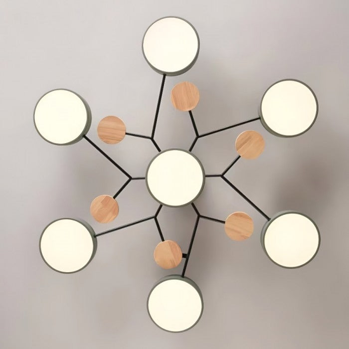 AstroLicht: Moderno lampadario a LED con design organico e dischi luminosi rotondi