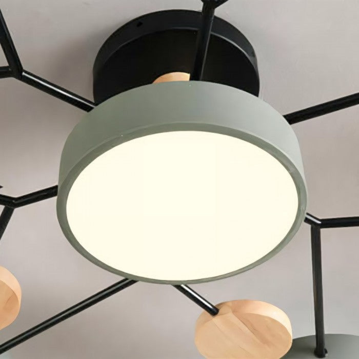 AstroLicht: Moderno lampadario a LED con design organico e dischi luminosi rotondi