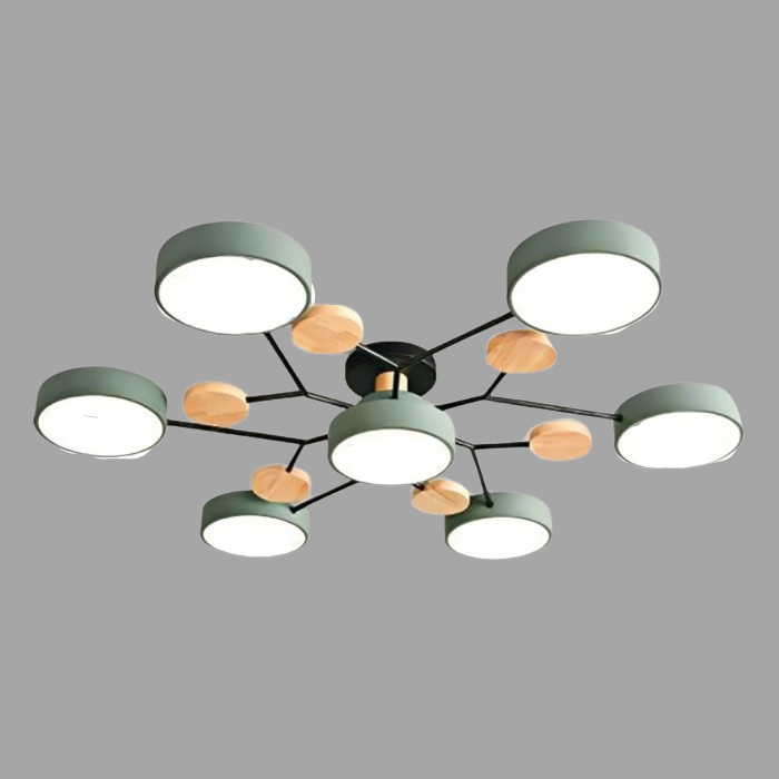 AstroLicht: Moderno lampadario a LED con design organico e dischi luminosi rotondi