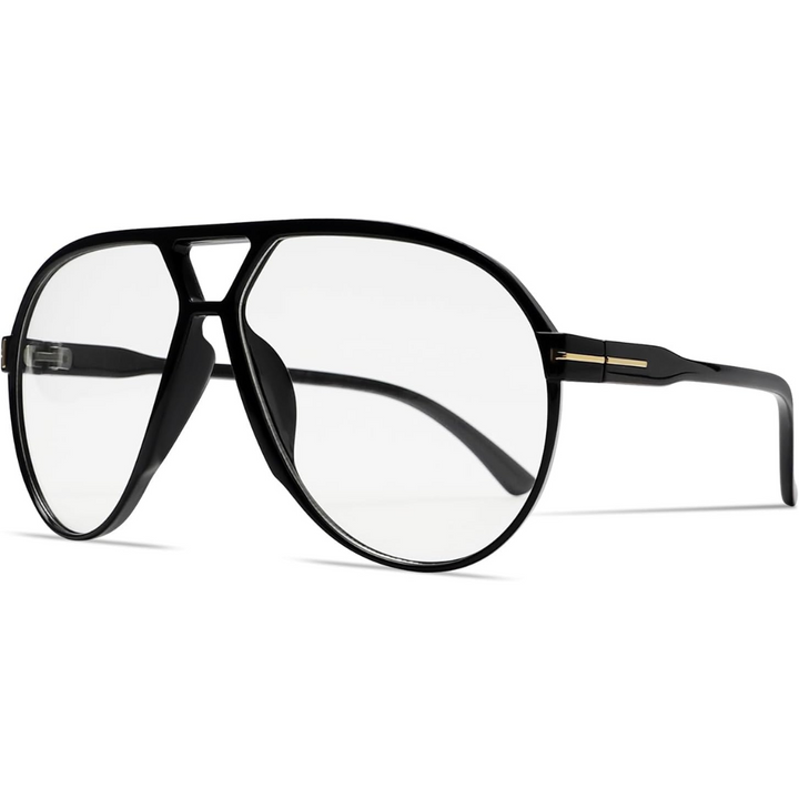 Occhiali da sole aviator unisex leggeri – lenti quadrate di grande dimensione, montatura leggera, per l&