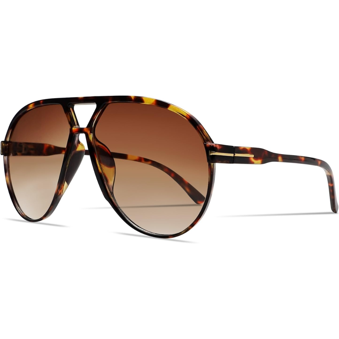 Occhiali da sole aviator unisex leggeri – lenti quadrate di grande dimensione, montatura leggera, per l&
