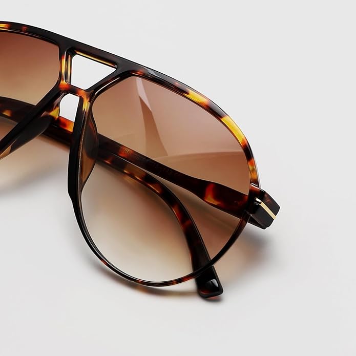 Occhiali da sole aviator unisex leggeri – lenti quadrate di grande dimensione, montatura leggera, per l&