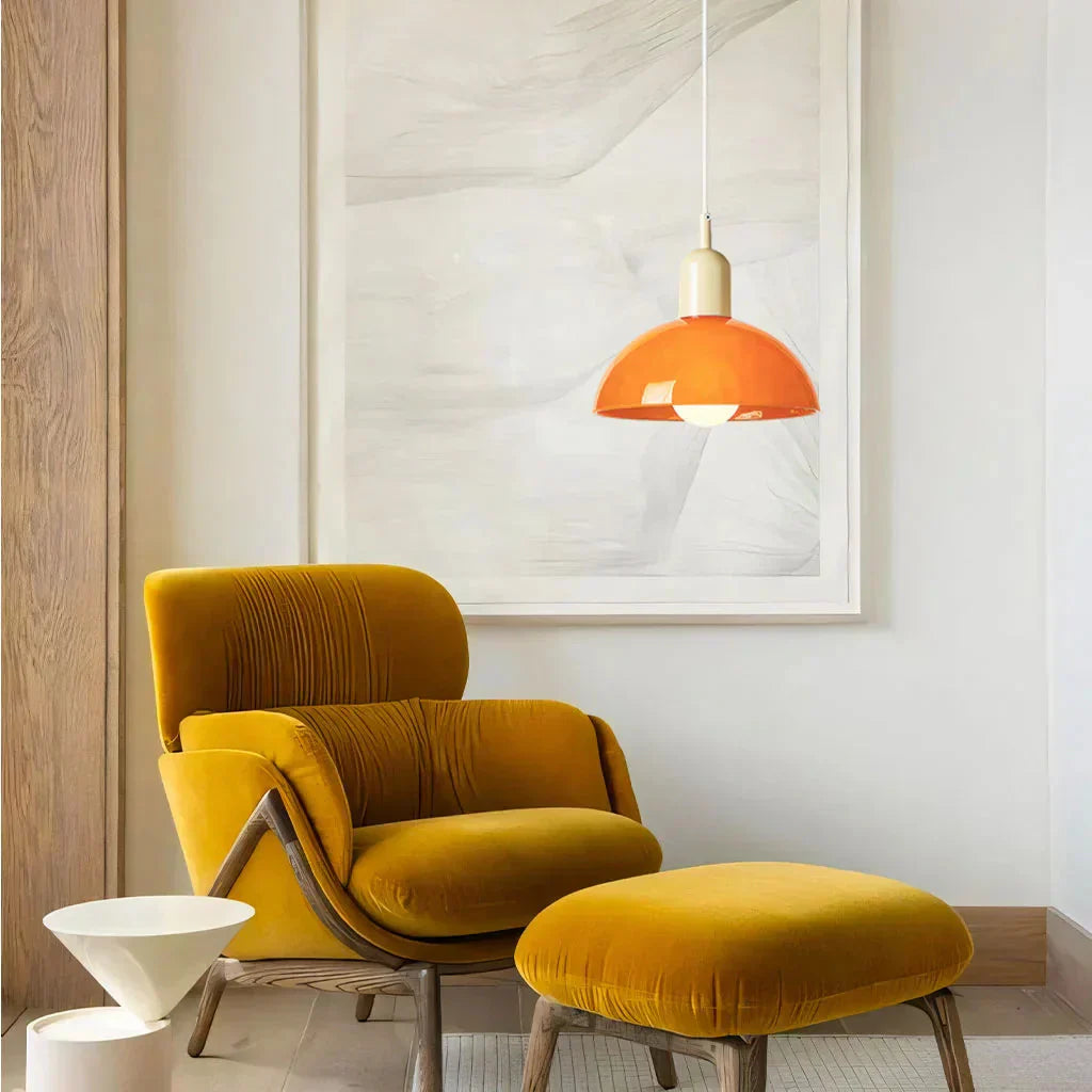 Auraviva: Lampada a sospensione LED colorata in vetro a forma di ciotola – per ambienti moderni e classici