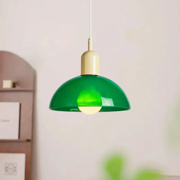 Auraviva: Lampada a sospensione LED colorata in vetro a forma di ciotola – per ambienti moderni e classici