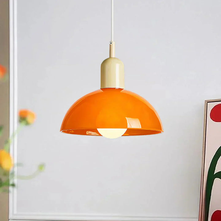Auraviva: Lampada a sospensione LED colorata in vetro a forma di ciotola – per ambienti moderni e classici