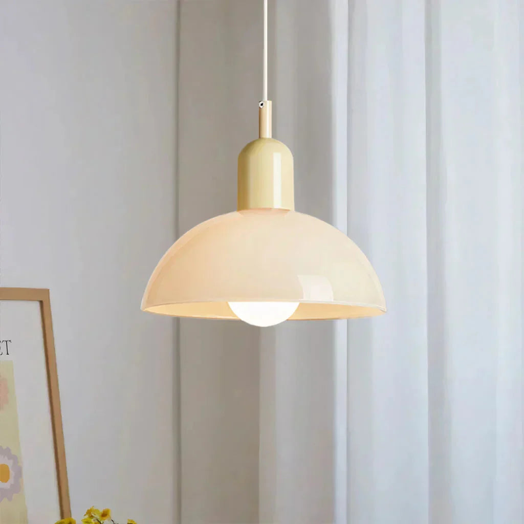 Auraviva: Lampada a sospensione LED colorata in vetro a forma di ciotola – per ambienti moderni e classici