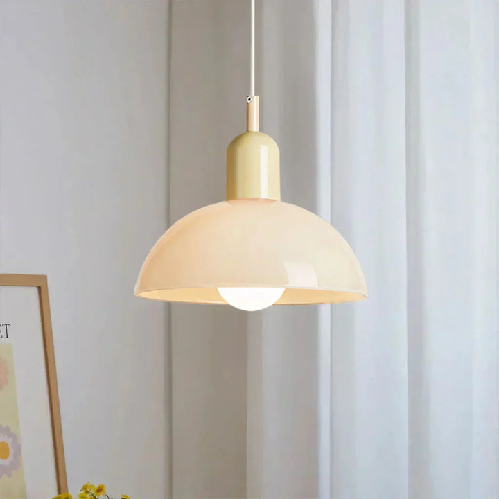 Auraviva: Lampada a sospensione LED colorata in vetro a forma di ciotola – per ambienti moderni e classici