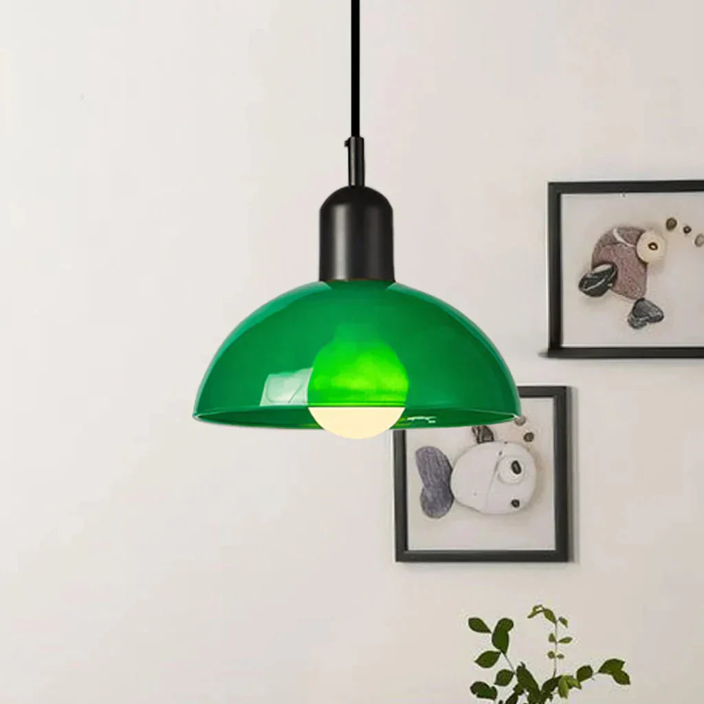 Auraviva: Lampada a sospensione LED colorata in vetro a forma di ciotola – per ambienti moderni e classici