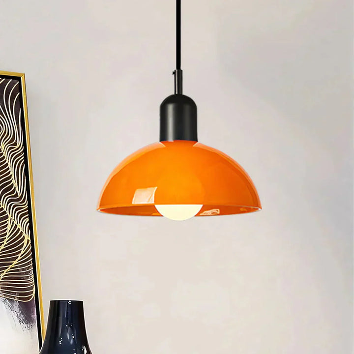 Auraviva: Lampada a sospensione LED colorata in vetro a forma di ciotola – per ambienti moderni e classici