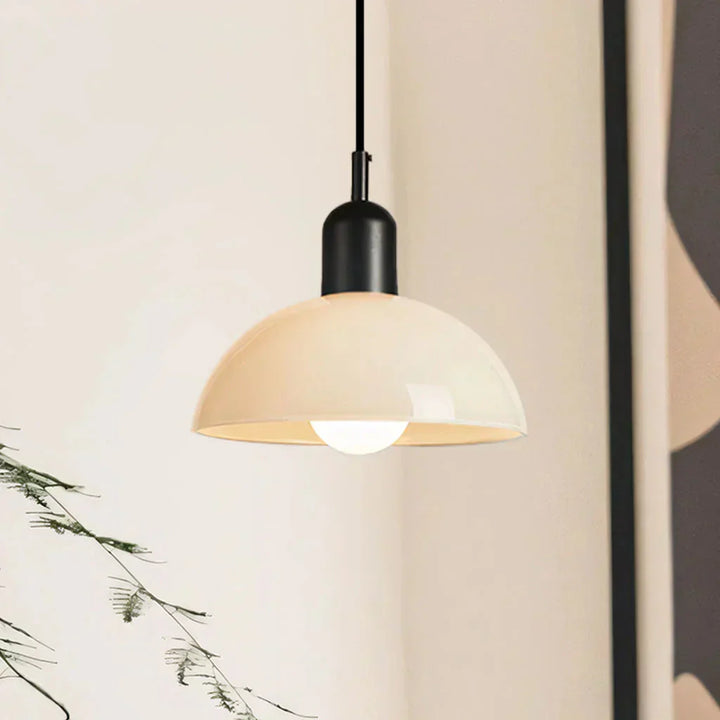 Auraviva: Lampada a sospensione LED colorata in vetro a forma di ciotola – per ambienti moderni e classici