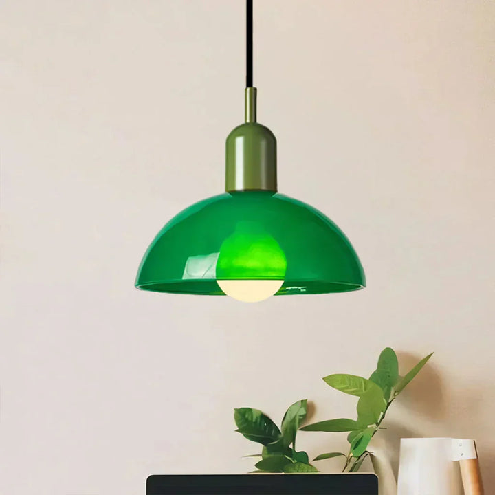Auraviva: Lampada a sospensione LED colorata in vetro a forma di ciotola – per ambienti moderni e classici