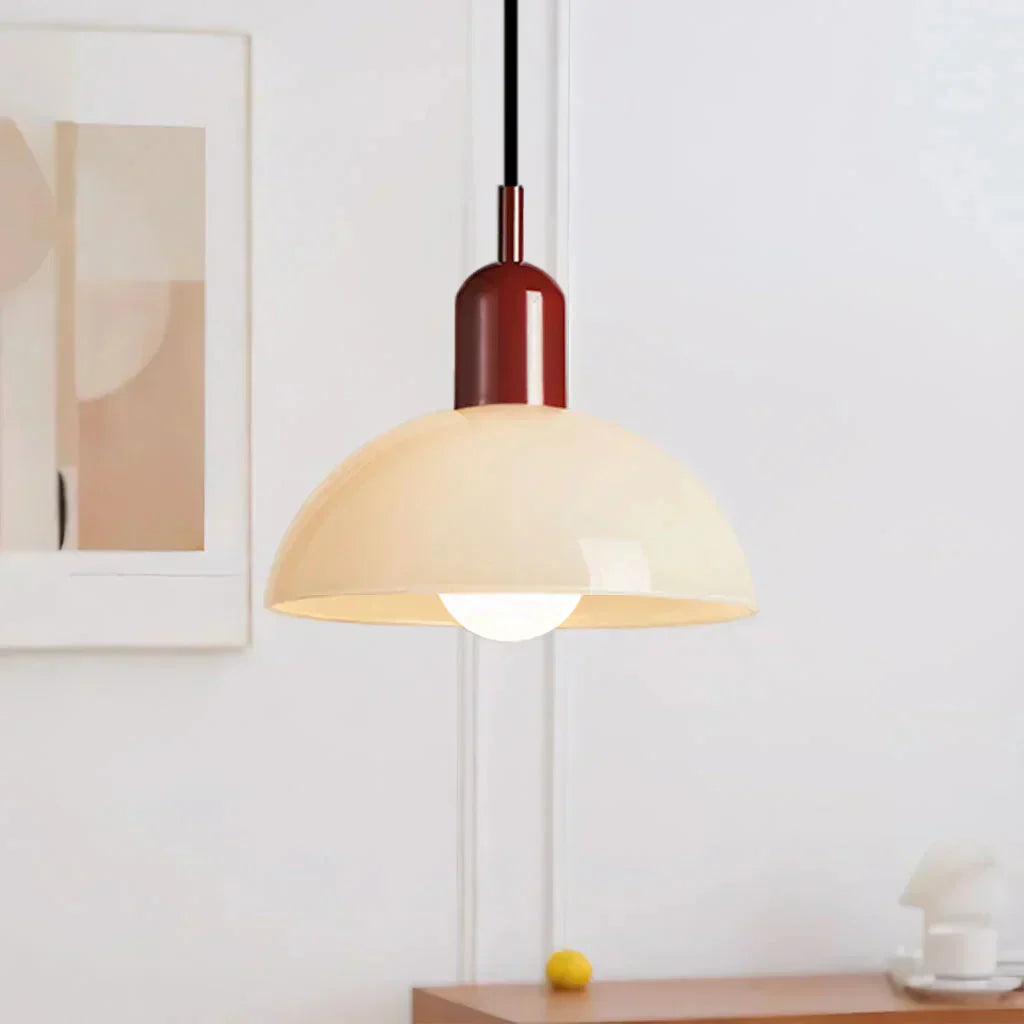Auraviva: Lampada a sospensione LED colorata in vetro a forma di ciotola – per ambienti moderni e classici