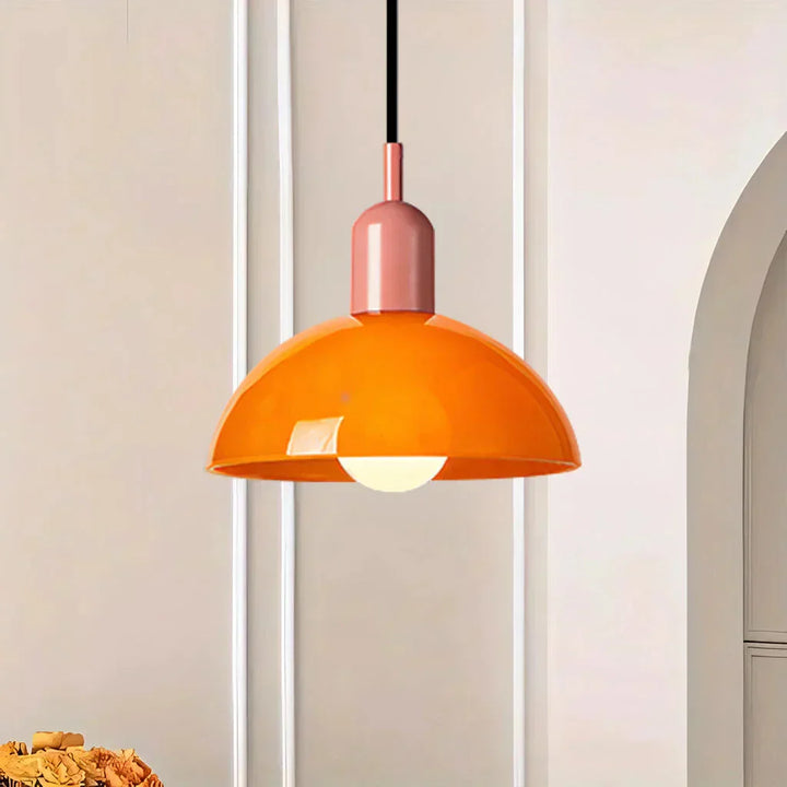 Auraviva: Lampada a sospensione LED colorata in vetro a forma di ciotola – per ambienti moderni e classici