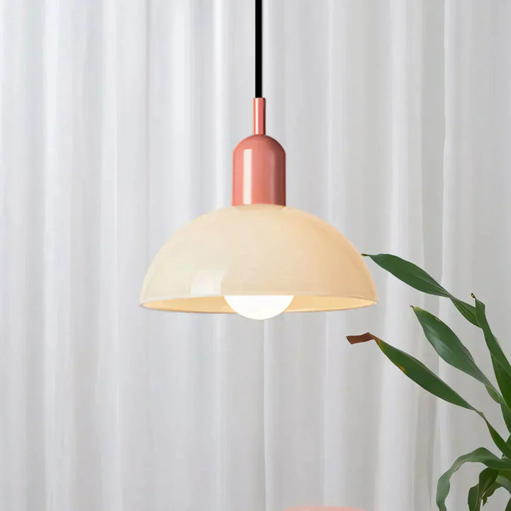 Auraviva: Lampada a sospensione LED colorata in vetro a forma di ciotola – per ambienti moderni e classici
