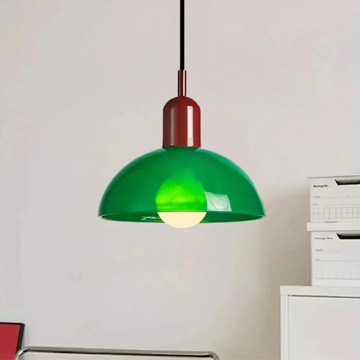 Auraviva: Lampada a sospensione LED colorata in vetro a forma di ciotola – per ambienti moderni e classici