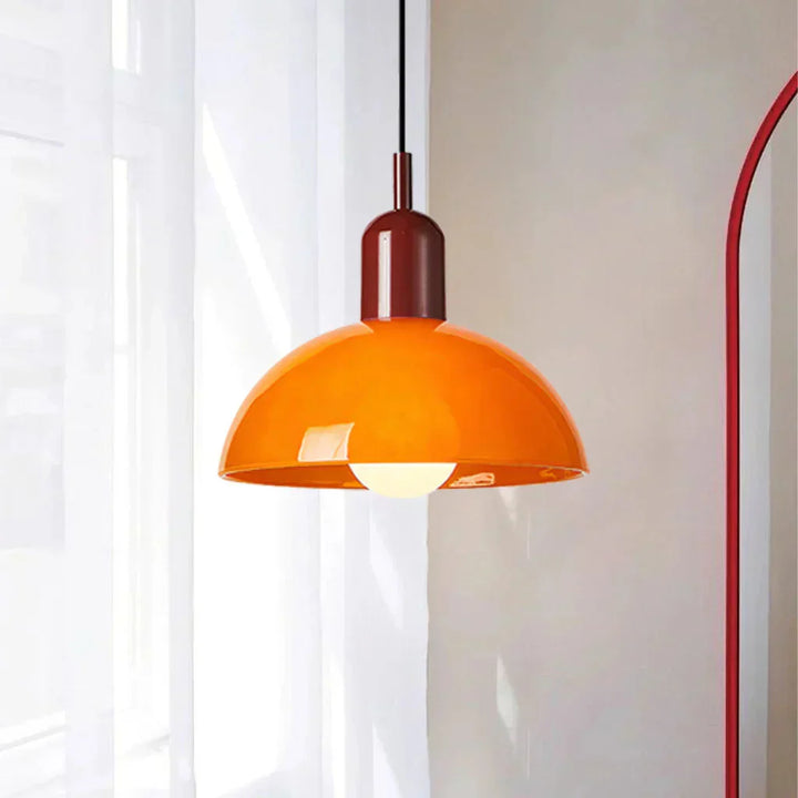 Auraviva: Lampada a sospensione LED colorata in vetro a forma di ciotola – per ambienti moderni e classici