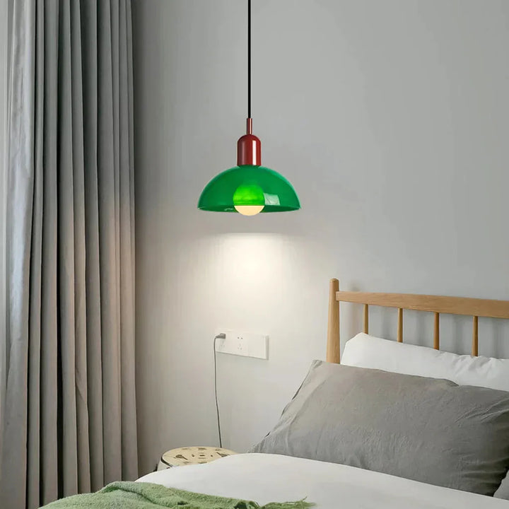 Auraviva: Lampada a sospensione LED colorata in vetro a forma di ciotola – per ambienti moderni e classici