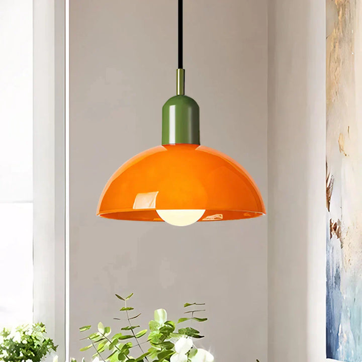 Auraviva: Lampada a sospensione LED colorata in vetro a forma di ciotola – per ambienti moderni e classici