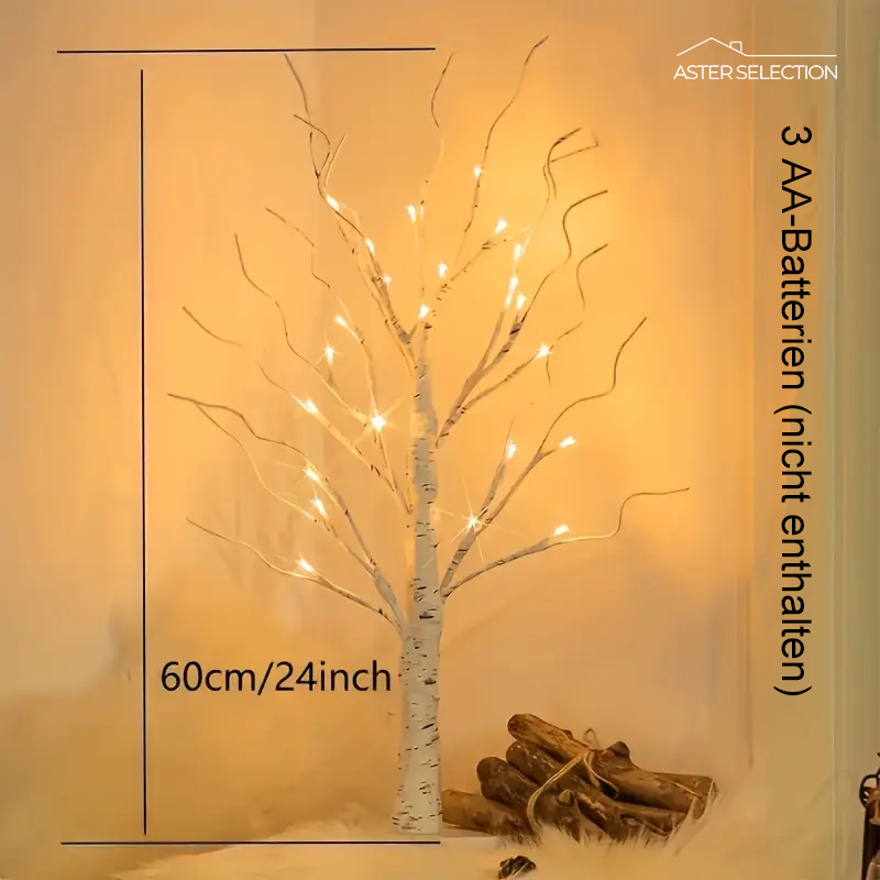 Aurelia Set di 2 Lampade LED Albero di Betulla – Natale &amp; Decorazione