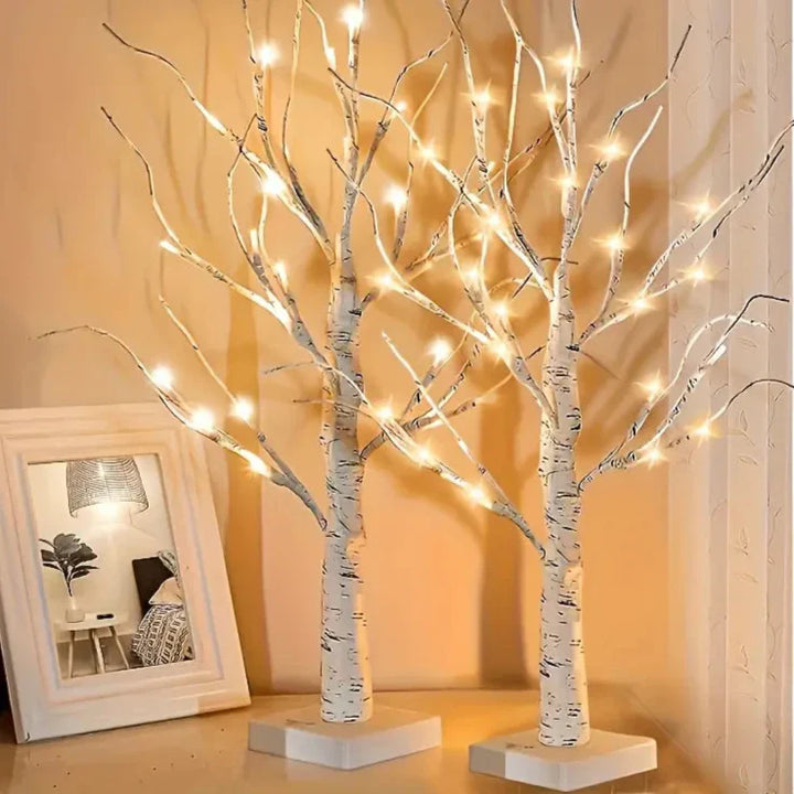 Aurelia Set di 2 Lampade LED Albero di Betulla – Natale &amp; Decorazione