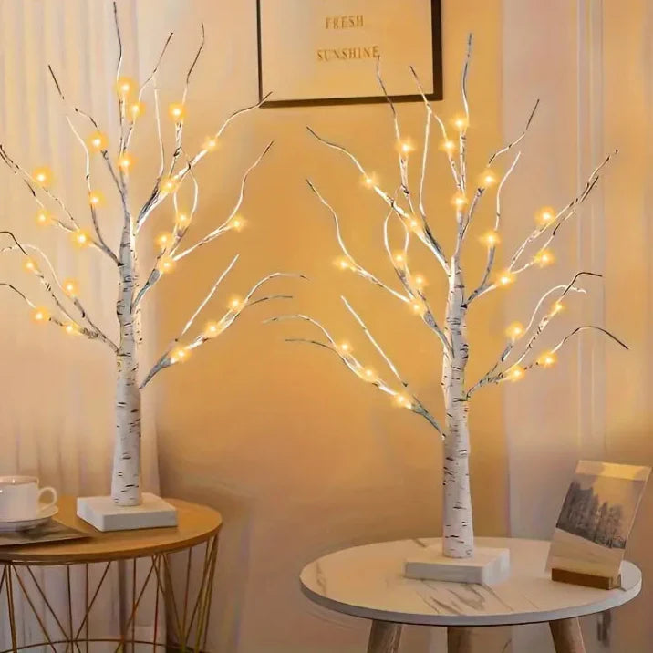 Aurelia Set di 2 Lampade LED Albero di Betulla – Natale &amp; Decorazione