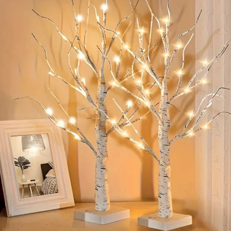 Aurelia Set di 2 Lampade LED Albero di Betulla – Natale &amp; Decorazione