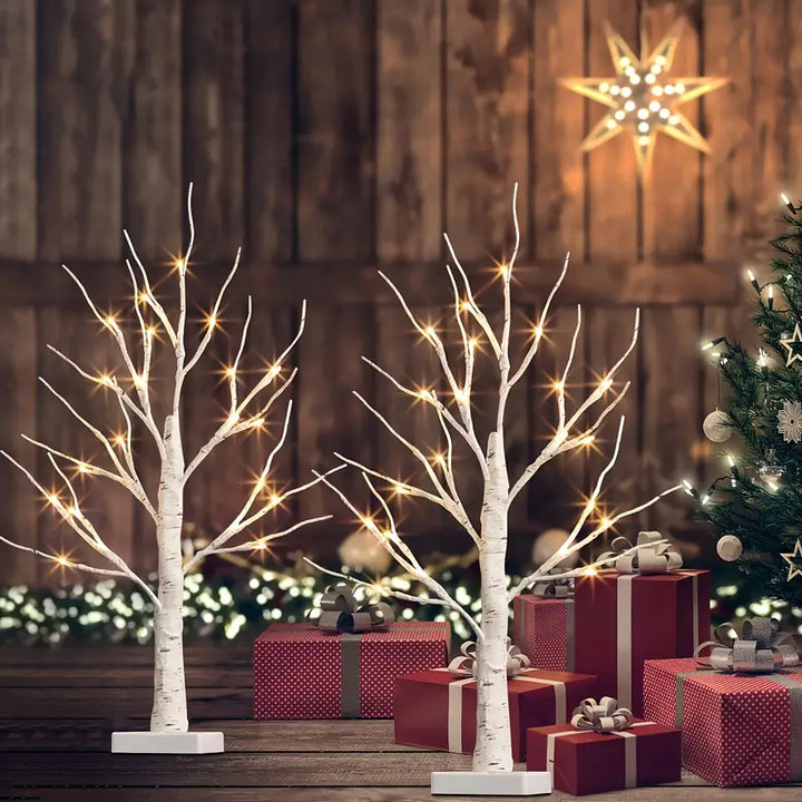 Aurelia Set di 2 Lampade LED Albero di Betulla – Natale &amp; Decorazione