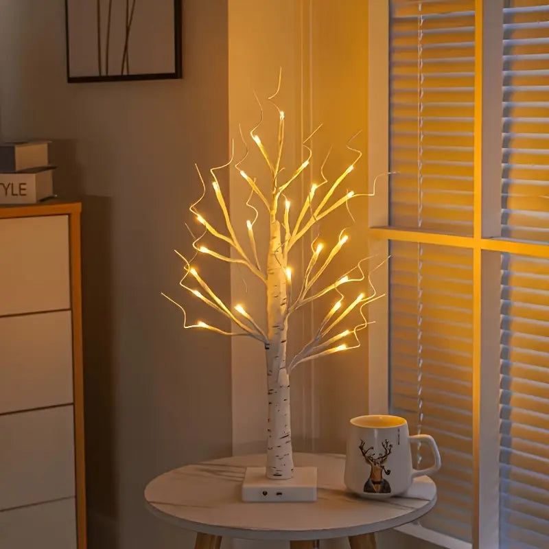 Aurelia Set di 2 Lampade LED Albero di Betulla – Natale &amp; Decorazione