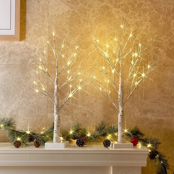 Aurelia Set di 2 Lampade LED Albero di Betulla – Natale &amp; Decorazione