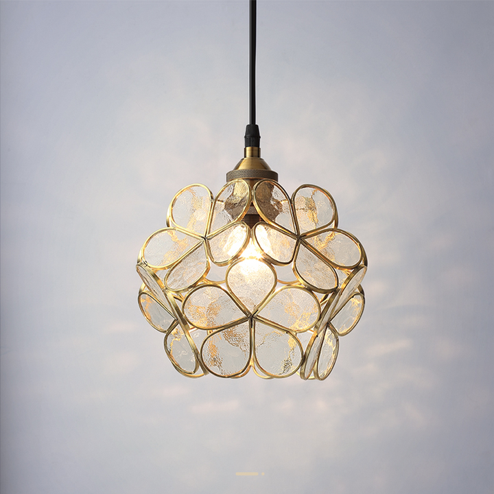 AureliaBloom: Lampada a sospensione in vetro con design a petali – ideale per soggiorno e camera da letto
