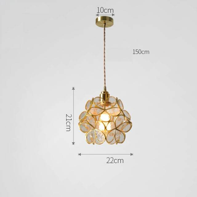 AureliaBloom: Lampada a sospensione in vetro con design a petali – ideale per soggiorno e camera da letto