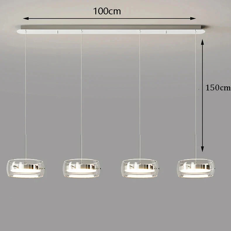 AureliaLinea: Moderna lampada a sospensione LED rotonda con dimmeraggio continuo e controllo della temperatura di colore – per soggiorno e cucina