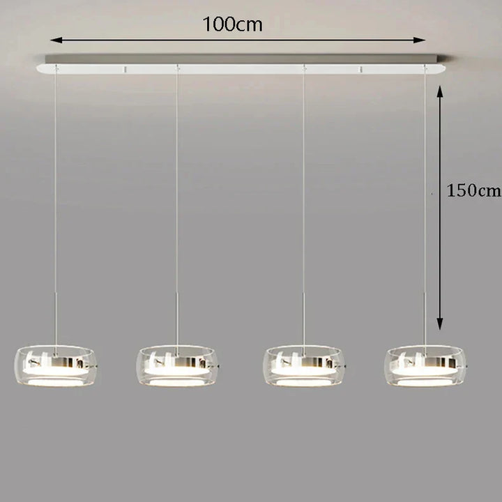 AureliaLinea: Moderna lampada a sospensione LED rotonda con dimmeraggio continuo e controllo della temperatura di colore – per soggiorno e cucina