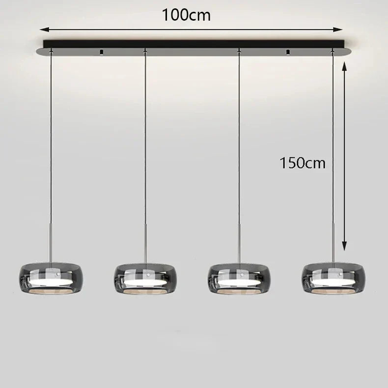AureliaLinea: Moderna lampada a sospensione LED rotonda con dimmeraggio continuo e controllo della temperatura di colore – per soggiorno e cucina