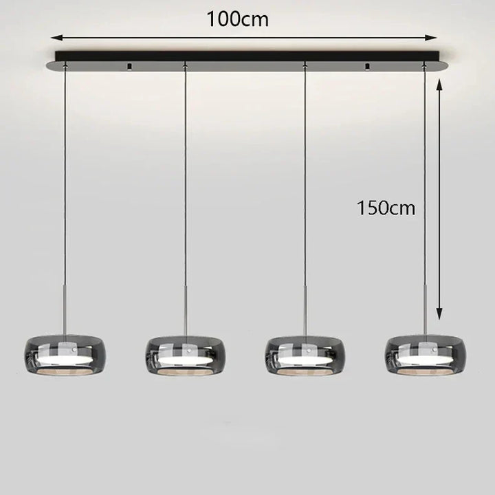AureliaLinea: Moderna lampada a sospensione LED rotonda con dimmeraggio continuo e controllo della temperatura di colore – per soggiorno e cucina