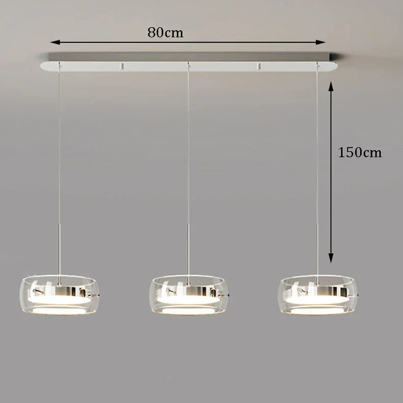 AureliaLinea: Moderna lampada a sospensione LED rotonda con dimmeraggio continuo e controllo della temperatura di colore – per soggiorno e cucina