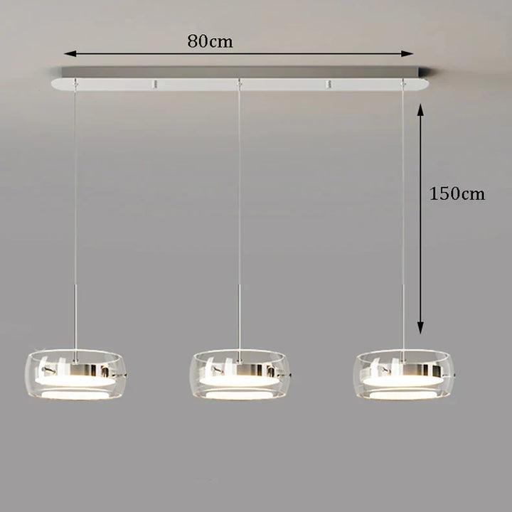 AureliaLinea: Moderna lampada a sospensione LED rotonda con dimmeraggio continuo e controllo della temperatura di colore – per soggiorno e cucina