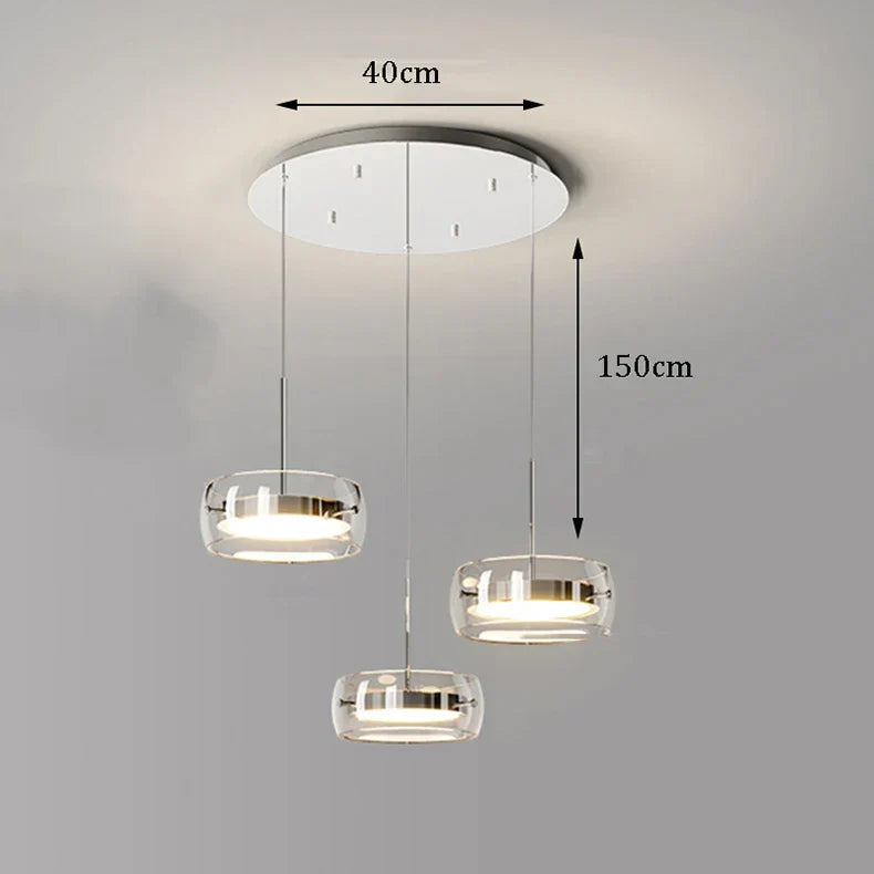 AureliaLinea: Moderna lampada a sospensione LED rotonda con dimmeraggio continuo e controllo della temperatura di colore – per soggiorno e cucina