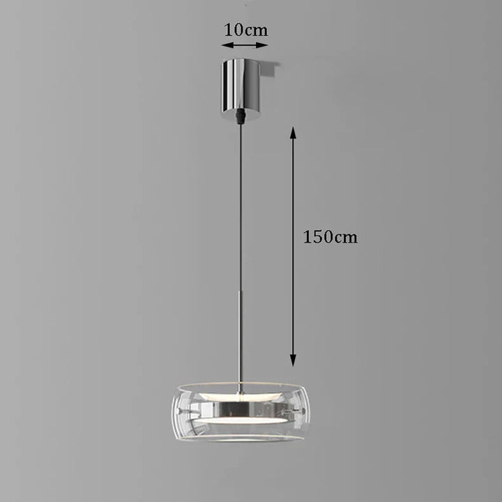 AureliaLinea: Moderna lampada a sospensione LED rotonda con dimmeraggio continuo e controllo della temperatura di colore – per soggiorno e cucina